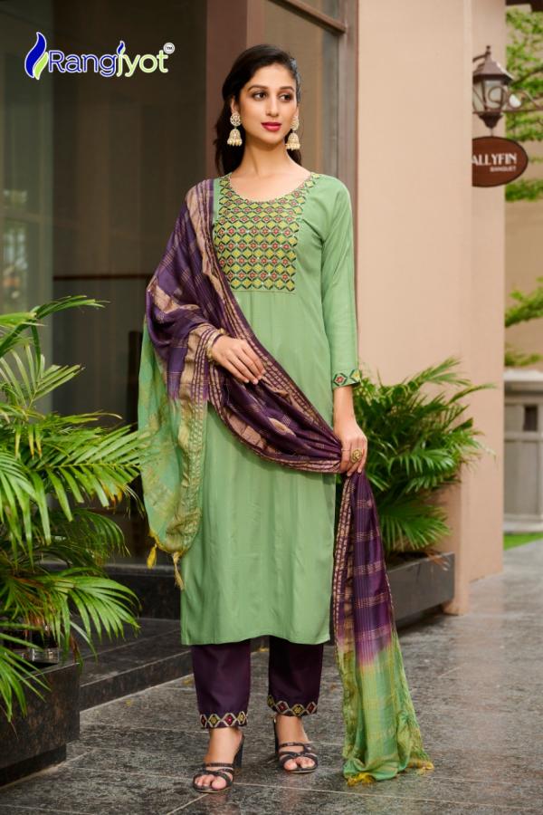 Rangjyot Anusha Designer Wear Rayon Designer Exclusive Readymade Suit